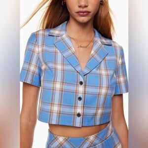 Aritzia Sunday Best Cropped Plaid Top